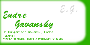endre gavansky business card